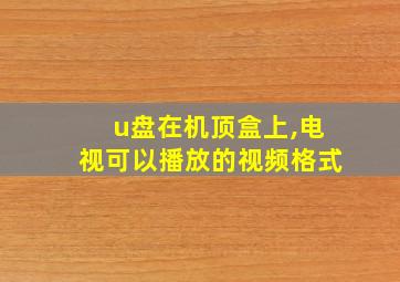 u盘在机顶盒上,电视可以播放的视频格式