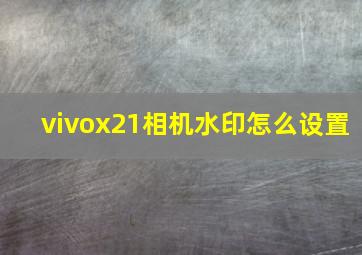 vivox21相机水印怎么设置