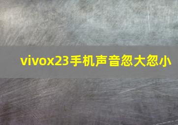 vivox23手机声音忽大忽小