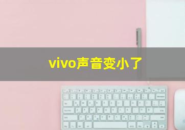 vivo声音变小了