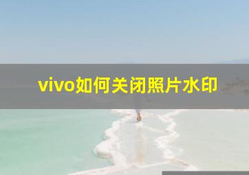 vivo如何关闭照片水印