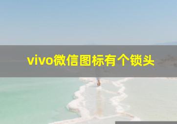 vivo微信图标有个锁头