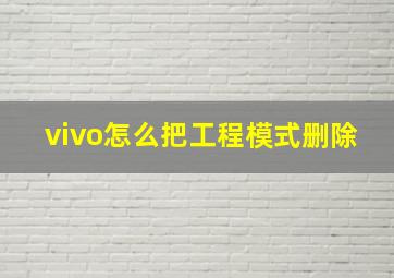 vivo怎么把工程模式删除