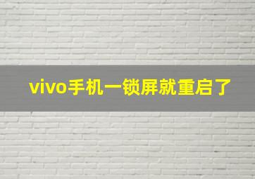 vivo手机一锁屏就重启了