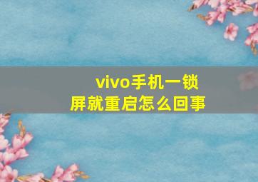 vivo手机一锁屏就重启怎么回事