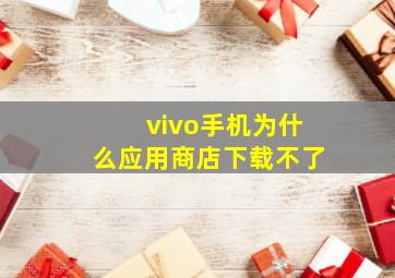 vivo手机为什么应用商店下载不了