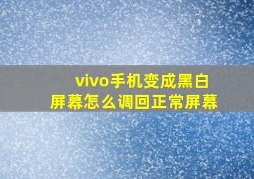 vivo手机变成黑白屏幕怎么调回正常屏幕