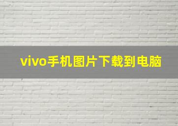 vivo手机图片下载到电脑