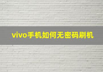 vivo手机如何无密码刷机