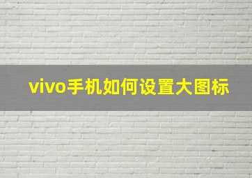 vivo手机如何设置大图标