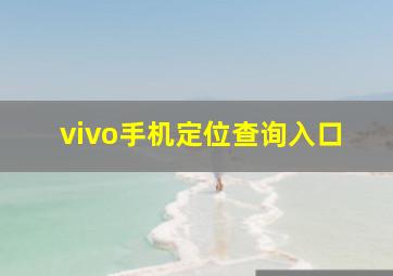 vivo手机定位查询入口