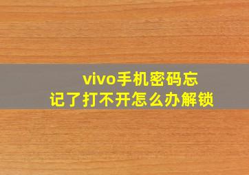 vivo手机密码忘记了打不开怎么办解锁