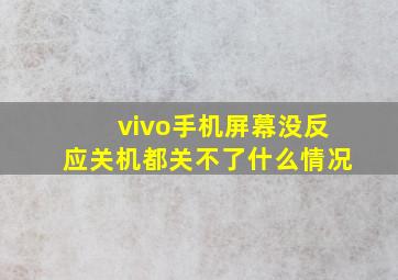 vivo手机屏幕没反应关机都关不了什么情况