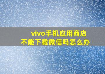 vivo手机应用商店不能下载微信吗怎么办