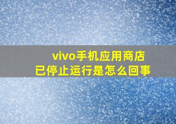 vivo手机应用商店已停止运行是怎么回事