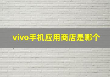 vivo手机应用商店是哪个