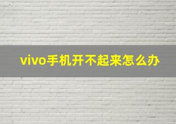 vivo手机开不起来怎么办