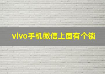 vivo手机微信上面有个锁