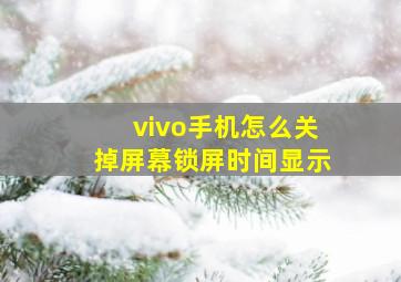 vivo手机怎么关掉屏幕锁屏时间显示