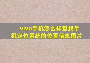 vivo手机怎么样查找手机定位系统的位置信息图片