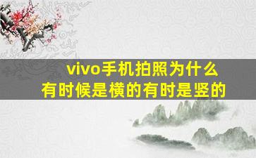 vivo手机拍照为什么有时候是横的有时是竖的