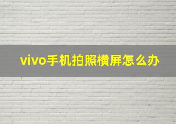 vivo手机拍照横屏怎么办