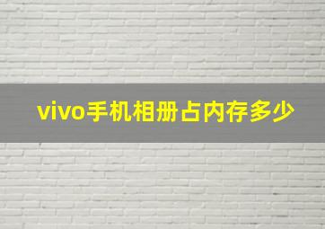 vivo手机相册占内存多少