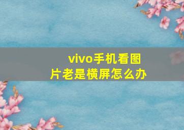 vivo手机看图片老是横屏怎么办