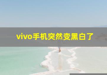 vivo手机突然变黑白了