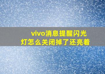 vivo消息提醒闪光灯怎么关闭掉了还亮着