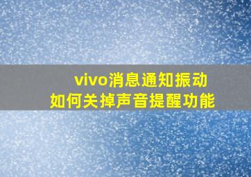 vivo消息通知振动如何关掉声音提醒功能