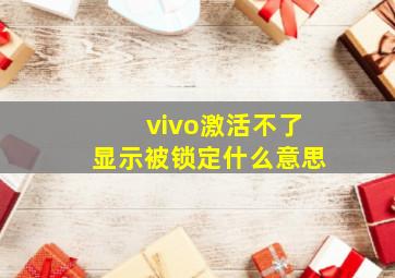 vivo激活不了显示被锁定什么意思