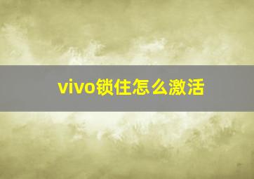 vivo锁住怎么激活