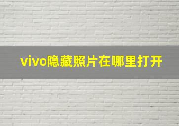 vivo隐藏照片在哪里打开