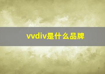 vvdiv是什么品牌