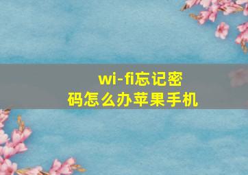 wi-fi忘记密码怎么办苹果手机