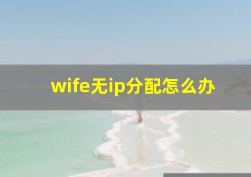 wife无ip分配怎么办