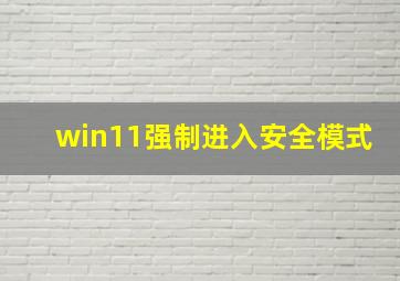 win11强制进入安全模式