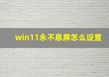 win11永不息屏怎么设置