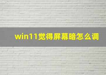 win11觉得屏幕暗怎么调