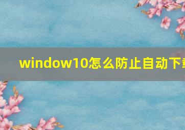 window10怎么防止自动下载