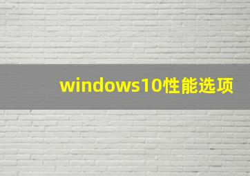 windows10性能选项