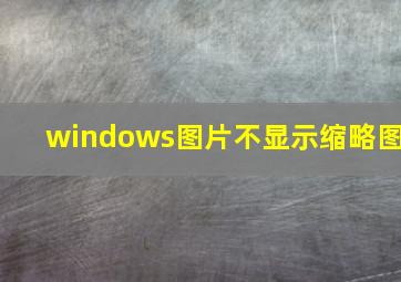 windows图片不显示缩略图