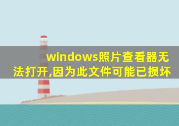 windows照片查看器无法打开,因为此文件可能已损坏