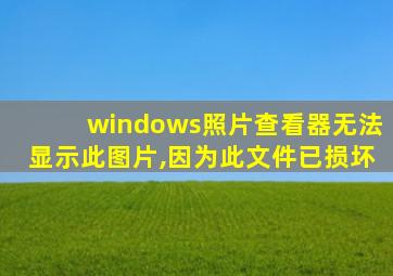 windows照片查看器无法显示此图片,因为此文件已损坏