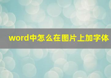 word中怎么在图片上加字体