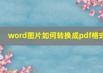 word图片如何转换成pdf格式