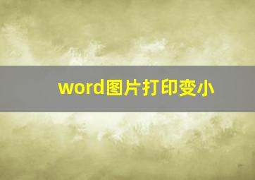 word图片打印变小