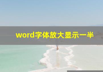 word字体放大显示一半