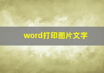 word打印图片文字